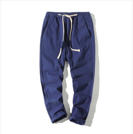 Men's Pants Cotton Plain Trousers Casual Pant