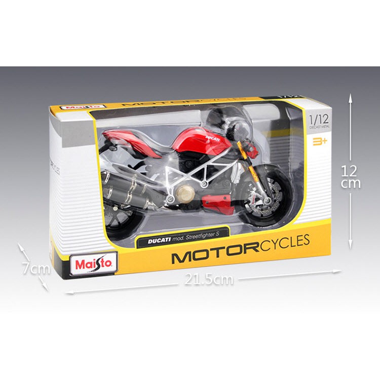 MÔ HÌNH XE MOTO Siêu xe Ducati mod Streetfighter S - MAISTO tỷ lệ 1:12