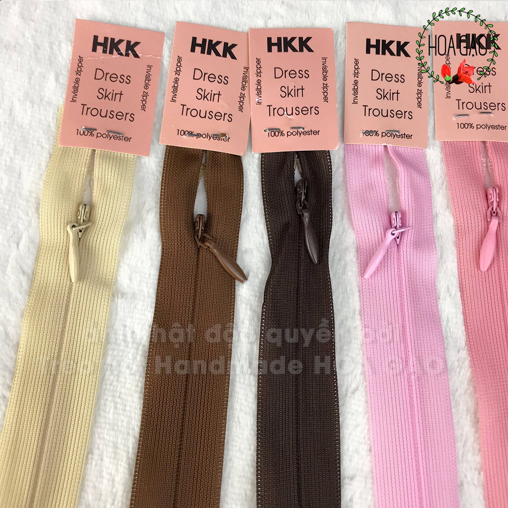 Dây kéo giọt nước khoá giọt lệ 50cm HKK GDKN5 đa dạng màu sắc may váy đầm, áo gối handmade nguyên liệu 1k freeship