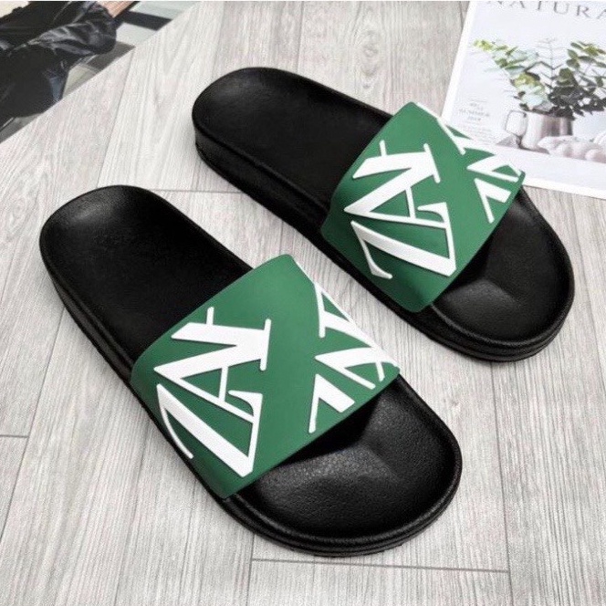 Dép nam quai ngang zara xanh đen, mẫu dép bền, rẻ đi không đau chân