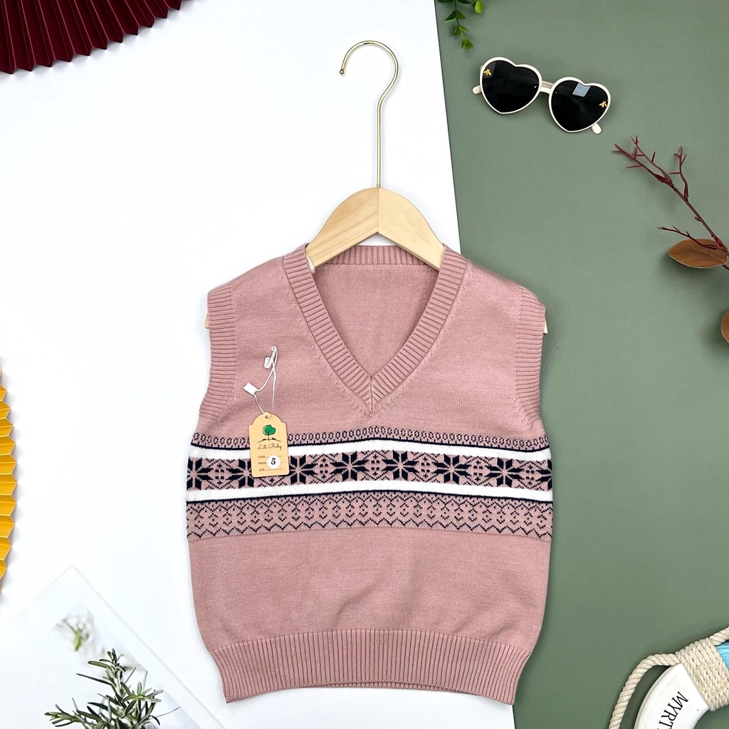 LITIBABY - Áo Len gile trẻ em thổ cẩm, size 5 - 8 tuổi [LG5571]