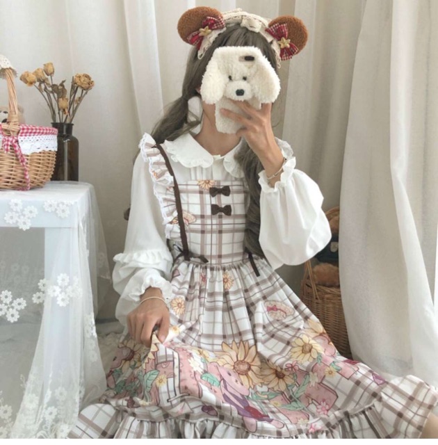 YAS0333-Váy Lolita cute bear and flower