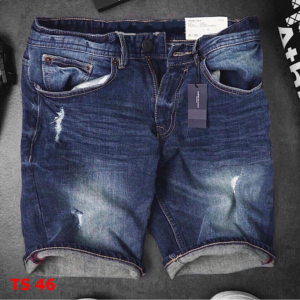 QUẦNSHORT NAM XANH WASH RÁCH CÀO CÁ TÍNH CO GIẢN MẠNH MS 46