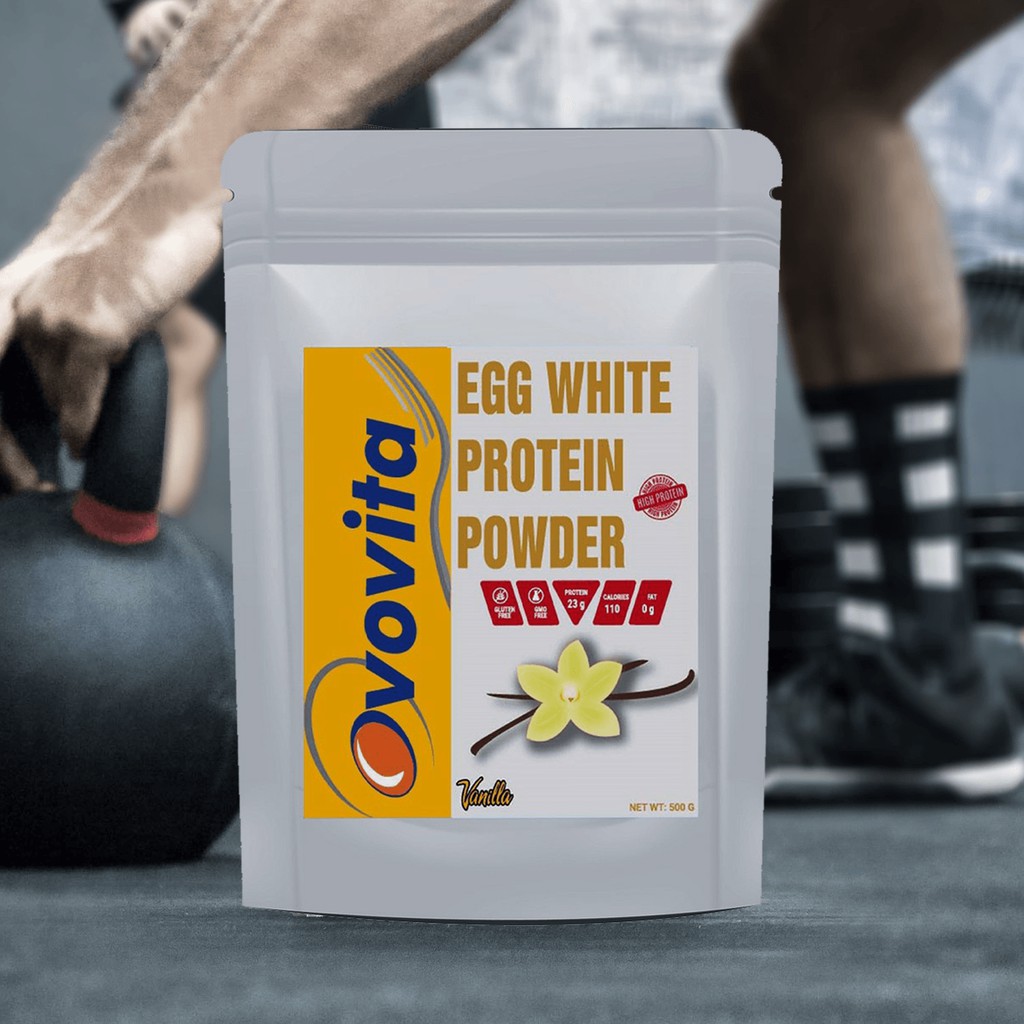 Bột protein lòng trắng trứng tập gym OVOVITA - vanilla 500gr