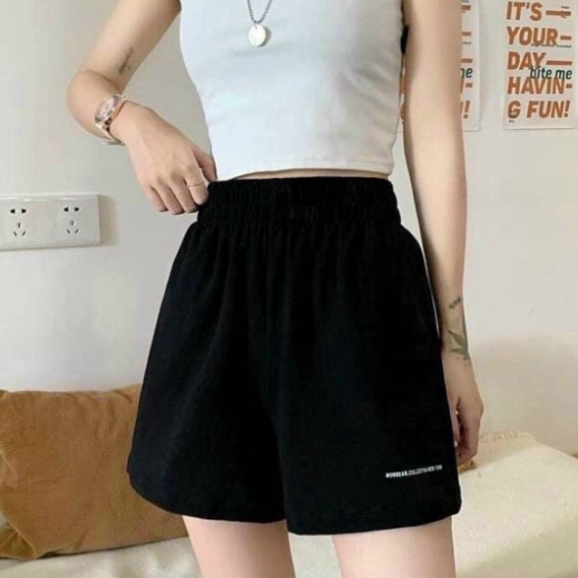 Free ship Quần đùi nữ in chữ nhỏ cạp chun đẹp - Short thun ngắn mặc ở nhà thoải mái  cá tính ulzzang ( Ảnh Thật SP ) | BigBuy360 - bigbuy360.vn