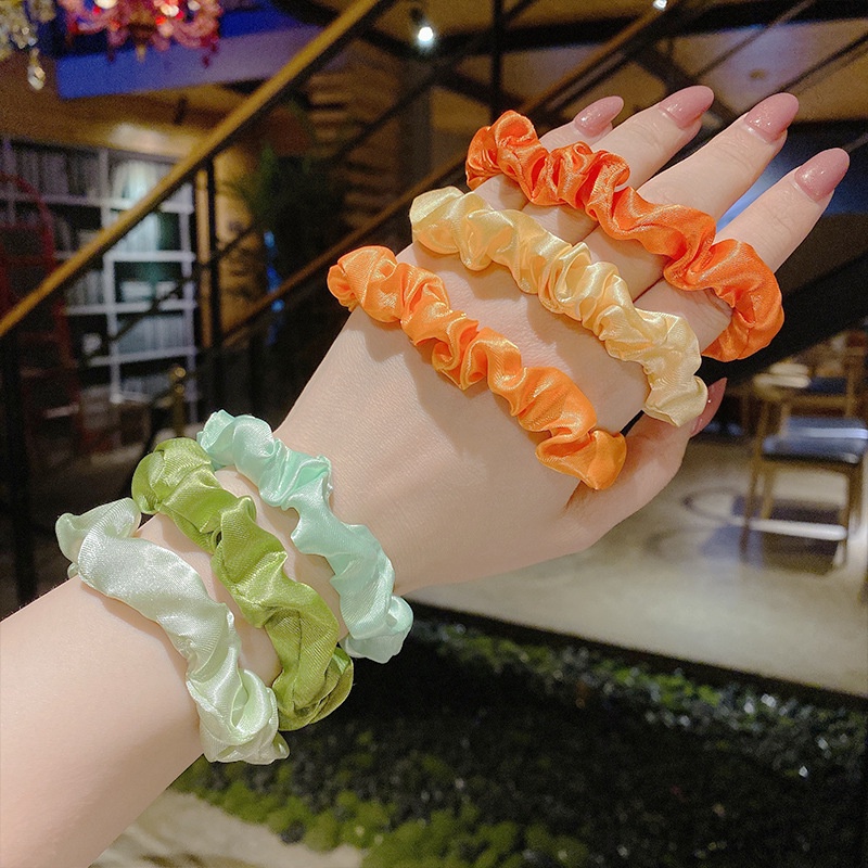 Set 3 dây buộc tóc cao su nhiều màu dễ thương phong cách Hàn Quốc