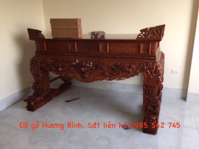 Sập thờ chân rồng gỗ gụ(24)