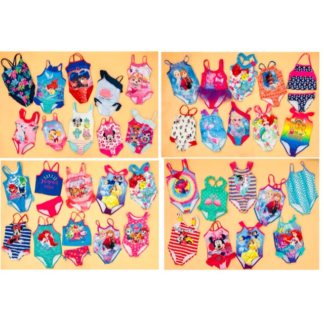 Bộ bơi liền thân + 2 mảnh bé gái in hình Disney