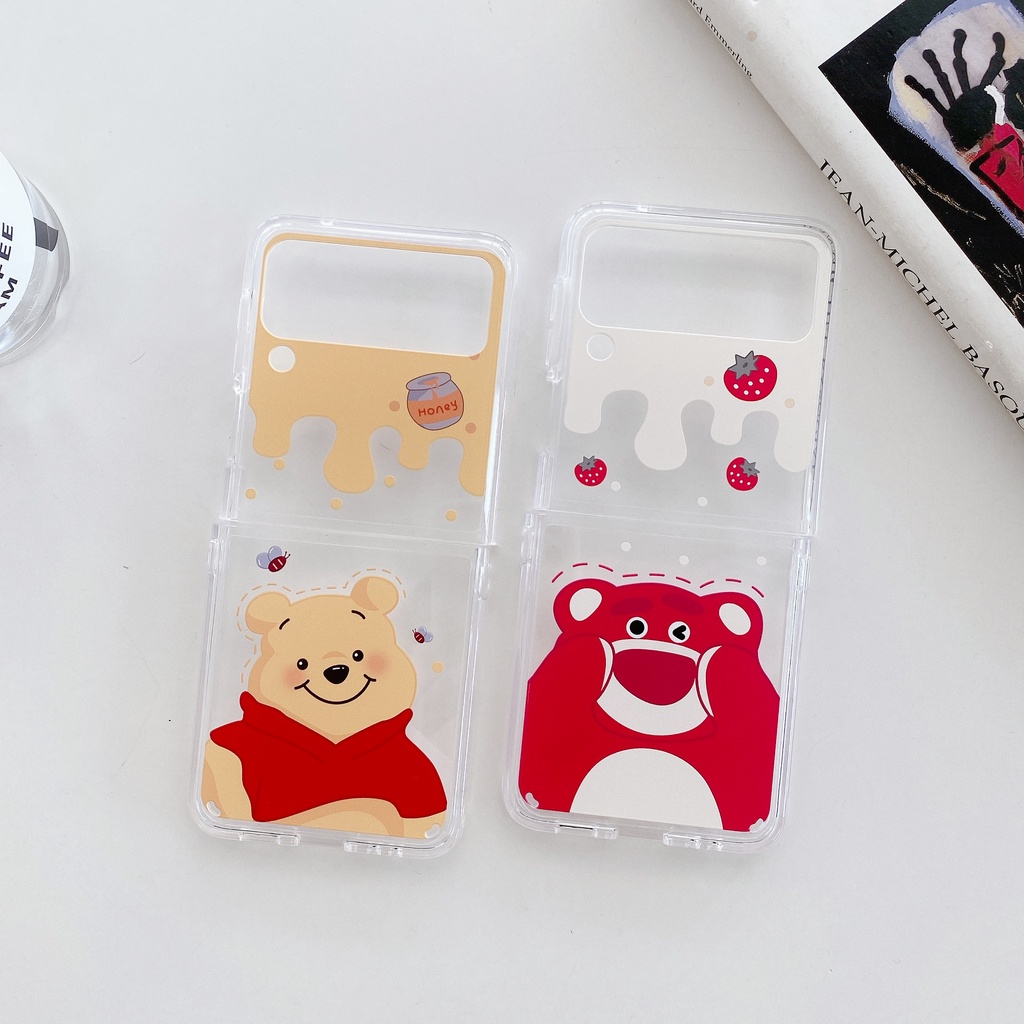 Ốp Điện Thoại PC Cứng Chống Sốc Họa Tiết Gấu Pooh / Hoa Tulip Dễ Thương Cho Samsung Z Flip 4 ZFLIP4