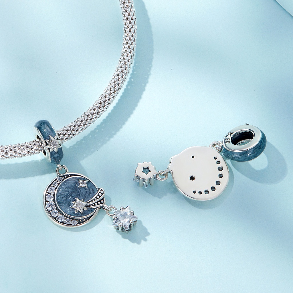 Mặt vòng cổ BAMOER bằng bạc 925 hình thiên hà thời trang