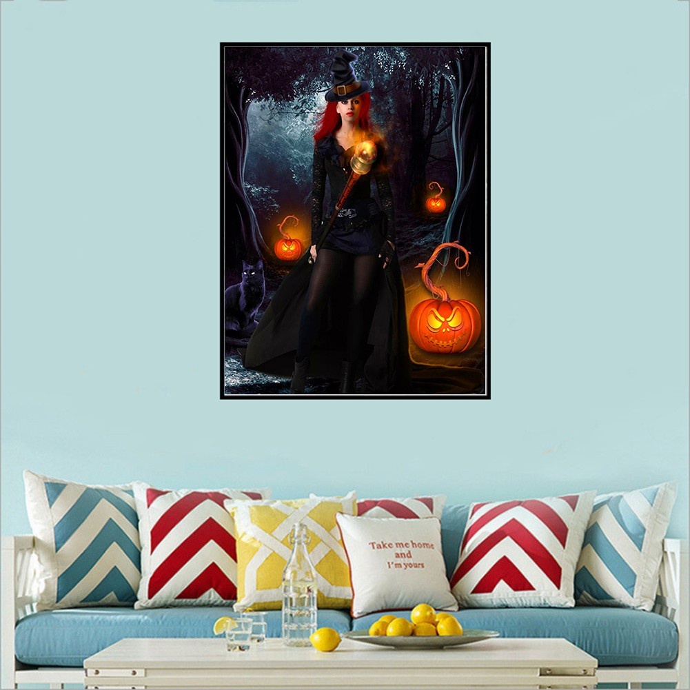 Full drill 5D Diamond Painting Halloween Witch Embroidery Art Home Decor