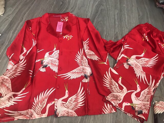 [FREE SHIP] Đồ Ngủ Nữ🌸Đồ Bộ Pijama Lụa Tay Dài Họa Tiết Chất Liệu Satin | BigBuy360 - bigbuy360.vn