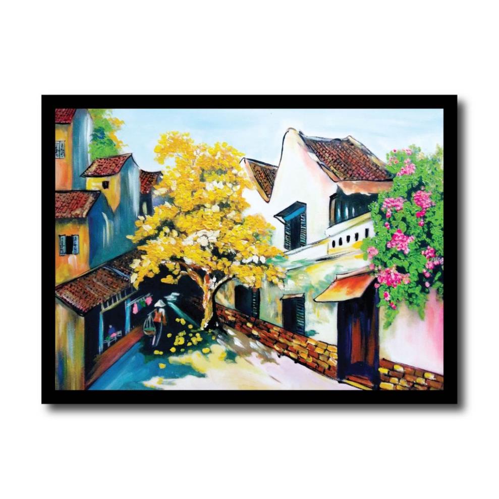 Tranh sài gòn, quê hương Việt Nam, nhà thờ đức bà, phố cổ, đồng quê việt nam, xích lô, quà tặng lưu niệm