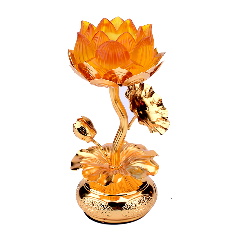 Hữu Duyên Phật cụ mô lưu ly hoa sen Giá nến cung Phật tiền tô đèn cơ sở Phật giáo Vật dụng nến cung cấp giá đèn vận chuy