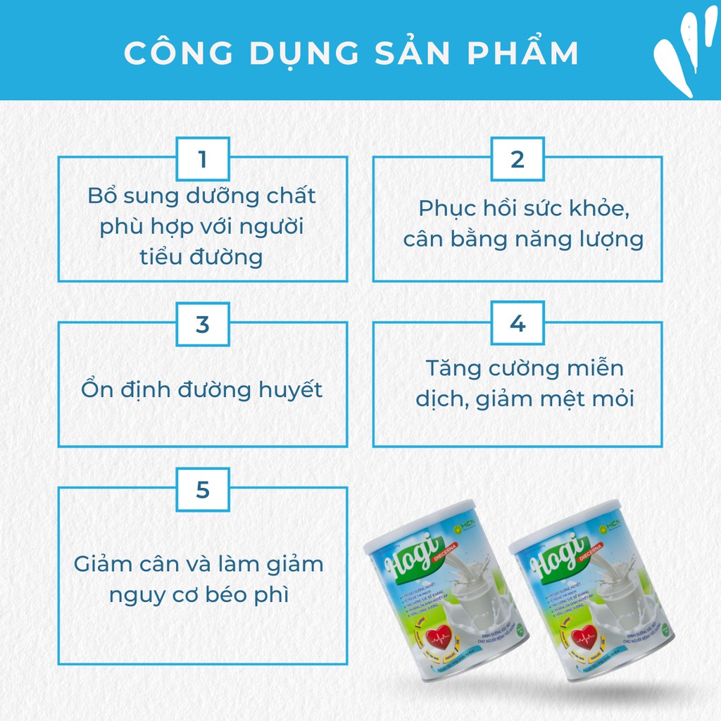 Sữa bột Hogi dành cho người tiểu đường 400g, sữa uống giúp ổn định đường huyết ST02