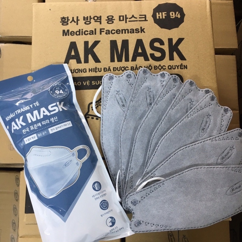 Thùng 300 chiếc Khẩu trang 4 Lớp KF94 AK MASK công nghệ Hàn Quốc Hàng chính hãng công ty Hùng Hưng