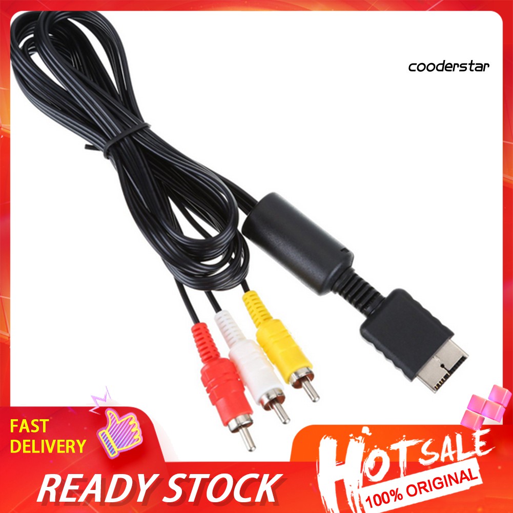 Dây cáp âm thanh hình ảnh Av sang 3 Rca TV cho Sony Playstation Ps 1 / 2 / 3 dài 1.8m