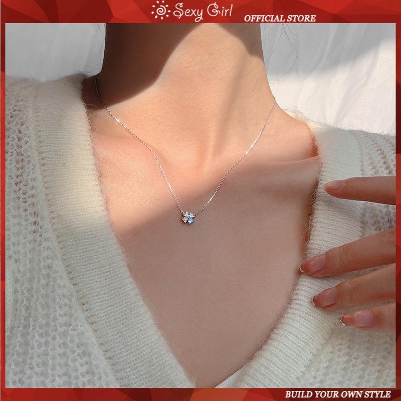 Thời Trang vòng cổ Mặt Hình Lá Đính Đá Zircon Sang Trọng Cho Nữ