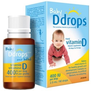 Vitamin Ddrops D3 cho bé sơ sinh dạng 90 giọt của Mỹ