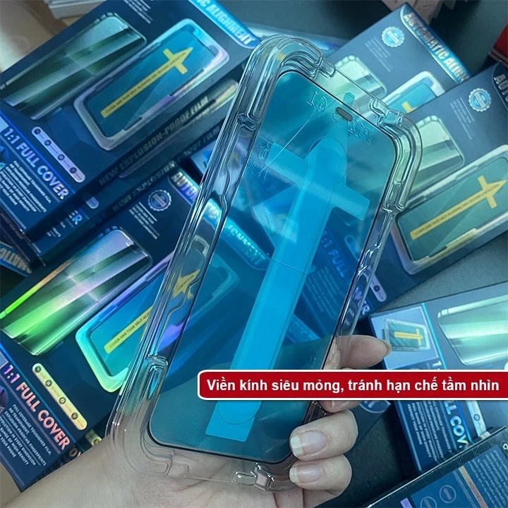 Kính cường lực có khung dán tự động Full màn cho các dòng điện thoại Táo - Nhất Tín Computer