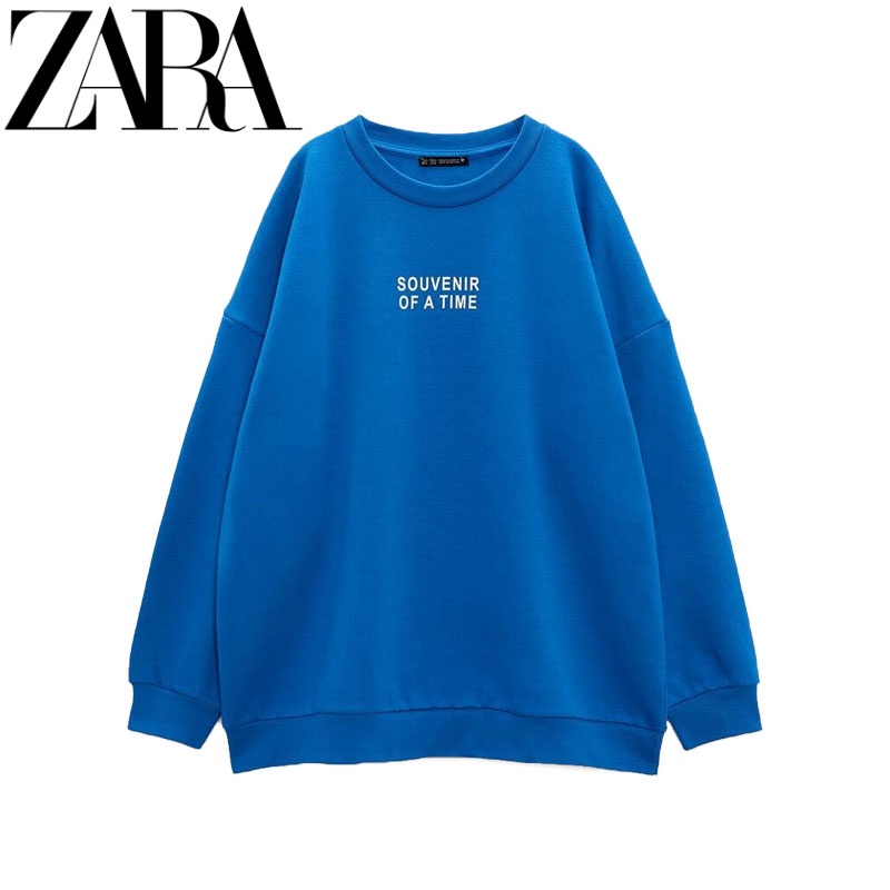 Áo Zara Nỉ Cổ Tròn In Chữ Thời Trang Mùa Thu BN75O79
