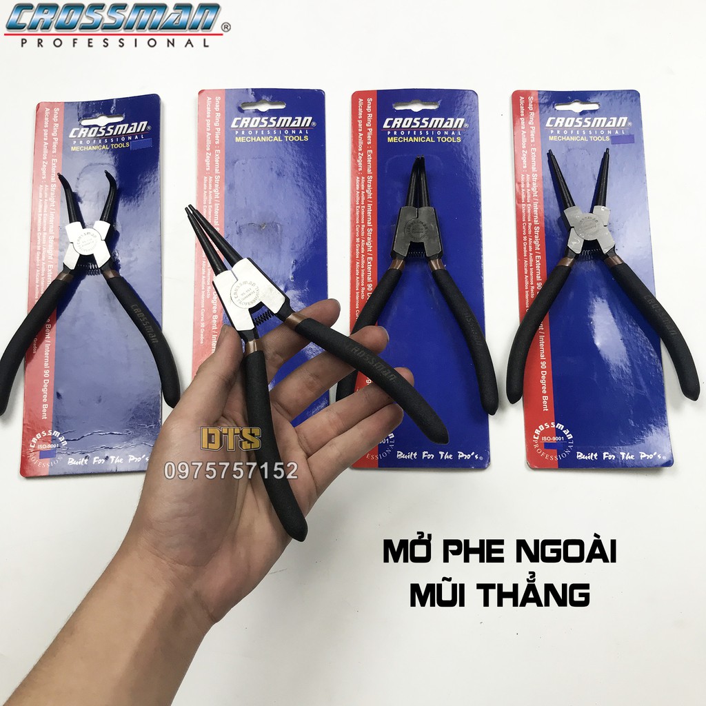 Kìm mở phe trong, phe ngoài, mũi thẳng, mũi cong 7 inch CROSSMAN GUARANTEE, kìm phanh thép CR-V cao cấp, kềm mở phe