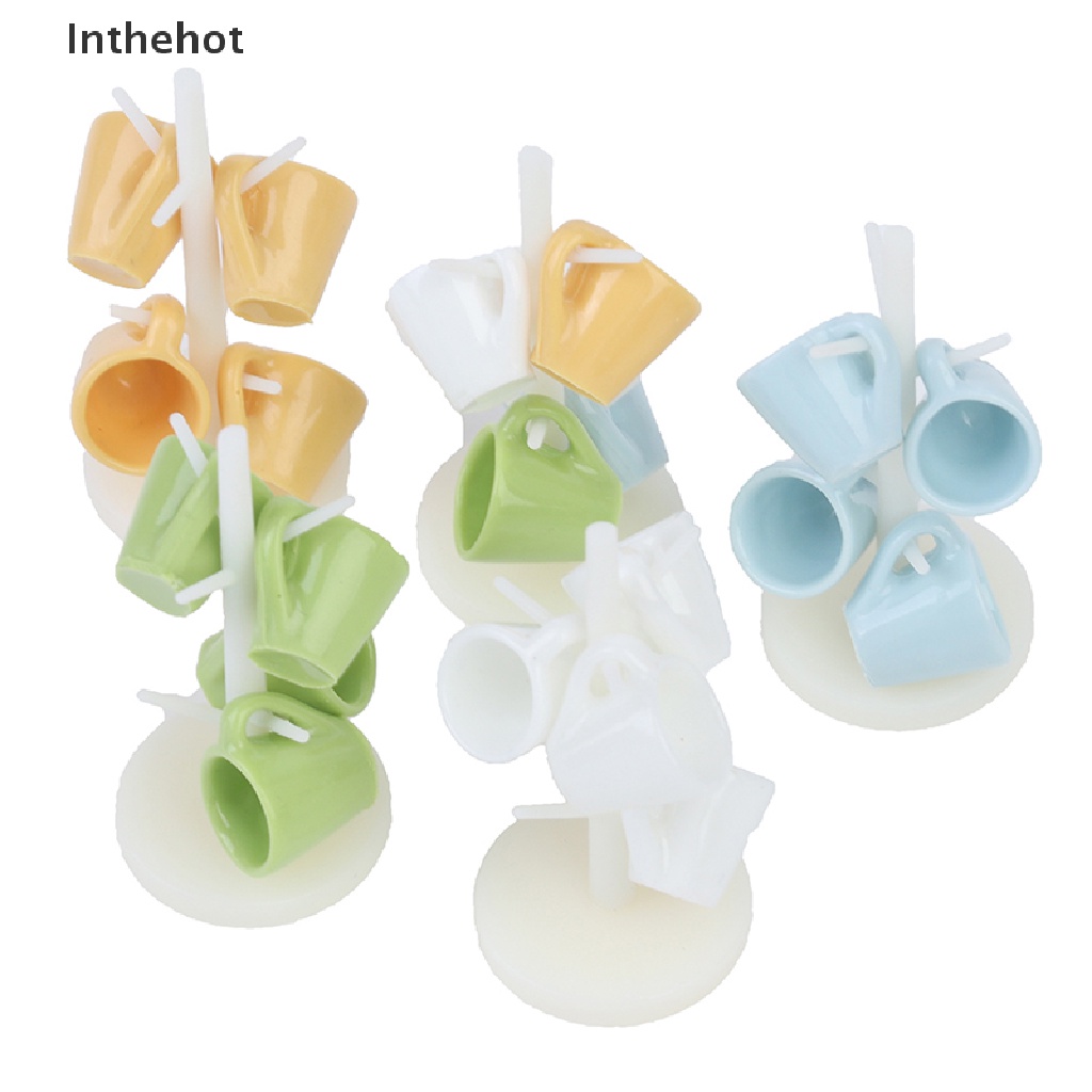 Ly nhựa kèm giá đỡ mini trang trí nội thất nhà búp bê