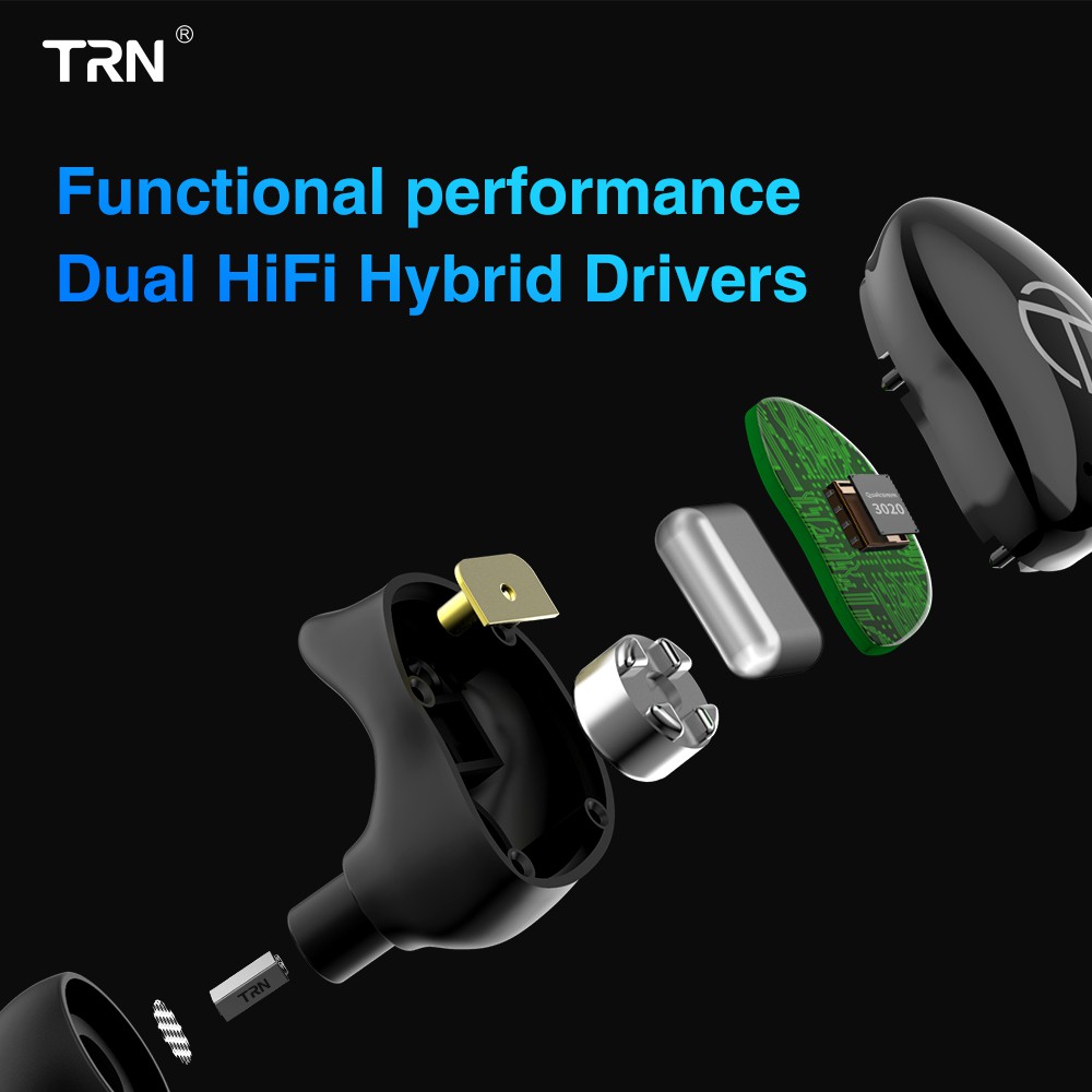 TRN T200 TWS 1BA 1DD Hybrid Driver Bluetooth V5.0 Headset Sport Wireless Earphone Earbuds QCC 3020 Chip Aptx/AAC/SBC IPX5