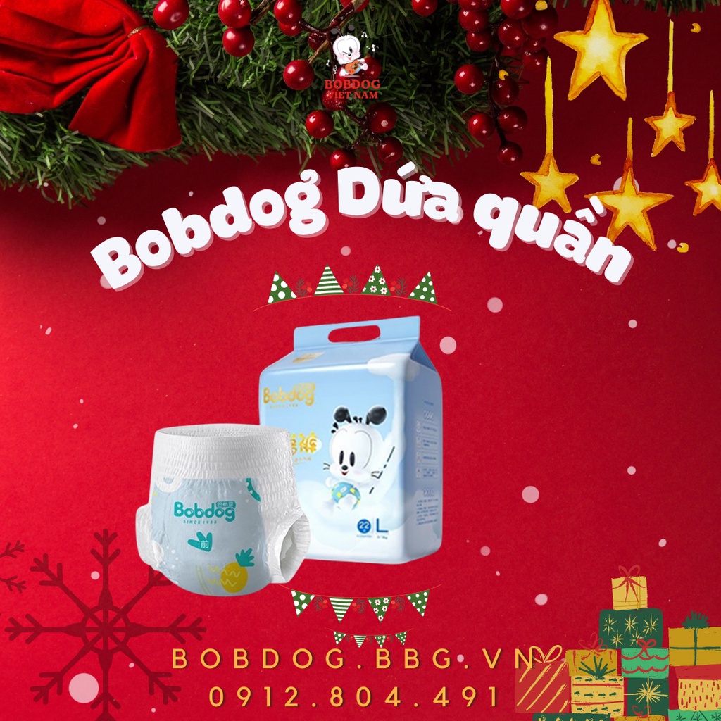 Tã dứa quần Bobdog size L36/XL36/XXL34/XXXL32 miếng/bịch