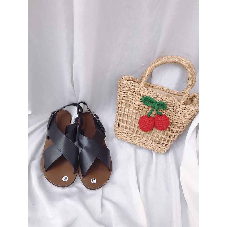 Ảnh thật Sandal Quai Chéo Hàn Quốc Đế Kếp Đi Chơi Đi Biển Cực Xinh G124