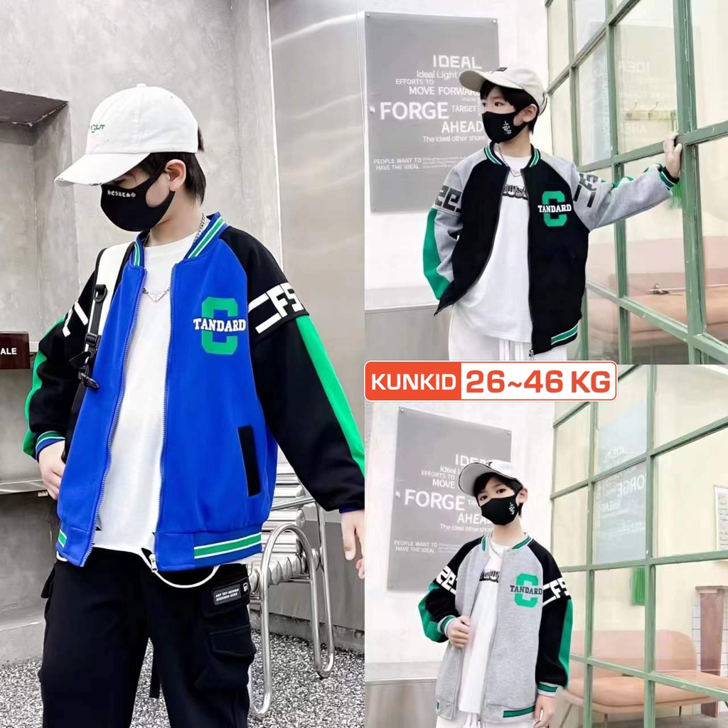 Áo khoác bomber size đại bé trai hàng Quảng Châu loại đẹp Áo bomber đại cồ Kunkid