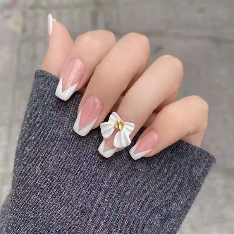 Atmospheric Phụ Kiện Trang Trí Móng Tay Hình Nơ Đen Phong Cách Nhật Bản