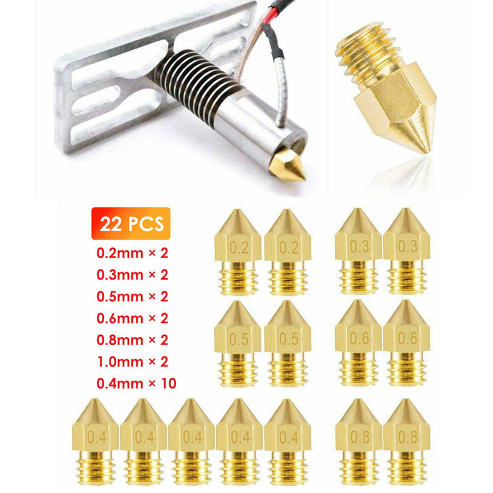 Bộ 22 Đầu Vòi Phun 1.75mm Bằng Đồng Thau 0.2mm-1.0mm Cho Máy In 3d | BigBuy360 - bigbuy360.vn