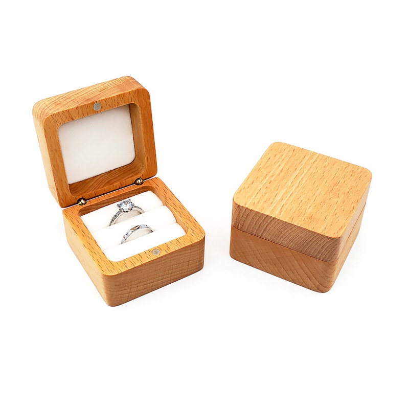 Hộp Đựng Nhẫn Nắp Lật Kiểu Cổ Điển Độc Đáo