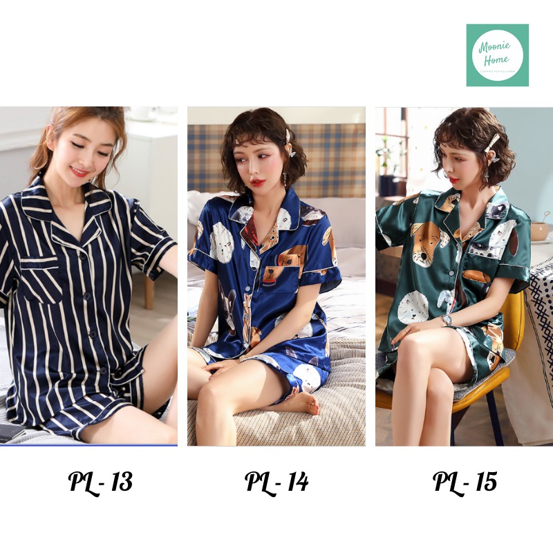 [Freeship] Bộ Mặc Nhà Nữ Mùa Hè/ Đồ Bộ Pijama Lụa Satin Đẹp (Ảnh + Video thật)