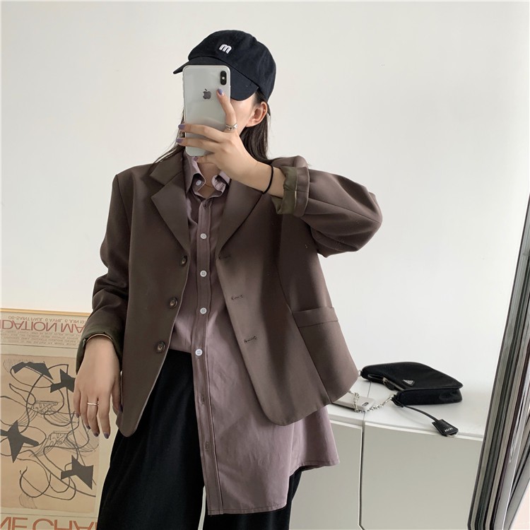 (Hàng Đẹp)Ảnh thật 5 hình cuối-2W95.Áo blazer dáng ngắn trẻ trung phong cách Hàn Quốc | BigBuy360 - bigbuy360.vn