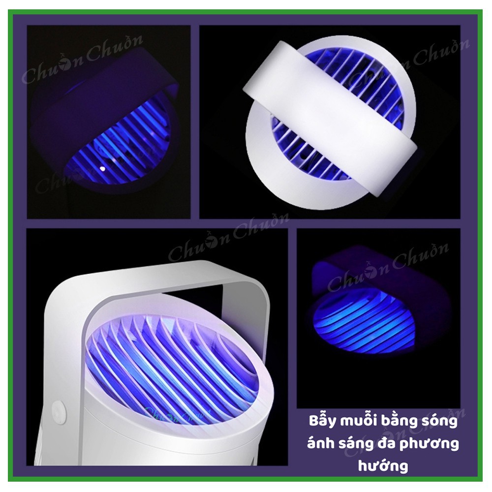 Đèn Bắt Muỗi, Bắt Côn Trùng Mosquito Killer Lamp Xoay 360 Cao Cấp, Đèn Bắt Muỗi Cảm Ứng Ánh Sáng, Quạt Hút Siêu Mạnh