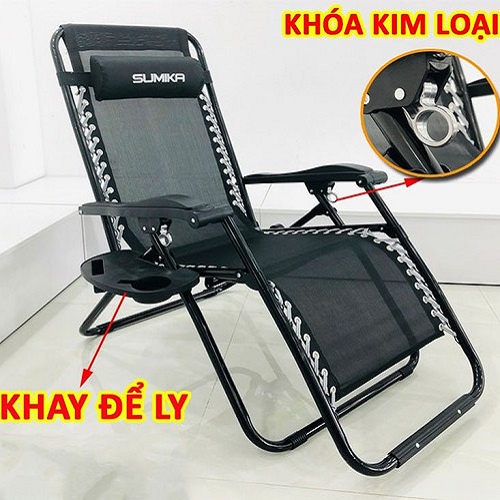 Ghế Thư Giãn, Ghế Xếp Thư Giãn Sumika KHÓA KIM LOẠI 179a, 179, 199, 168 - Tặng Khay + Gối. Thương hiệu SUMIKA Nhật Bản