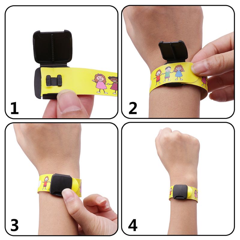 Set 8 Vòng Đeo Tay An Toàn Nhận Diện Chống Nước Chống Thất Lạc Có Thể Điều Chỉnh Cho Trẻ Em