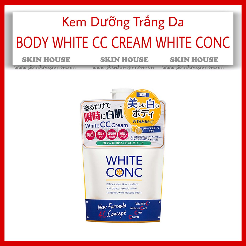 Sẵn - Kem dưỡng trắng da Body White CC Cream White Conc - Skinhouse 0986136861