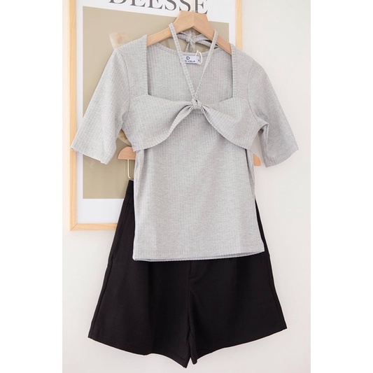 Ceci Cela - Áo Thun Gân Dây Cột Năng Động Faye