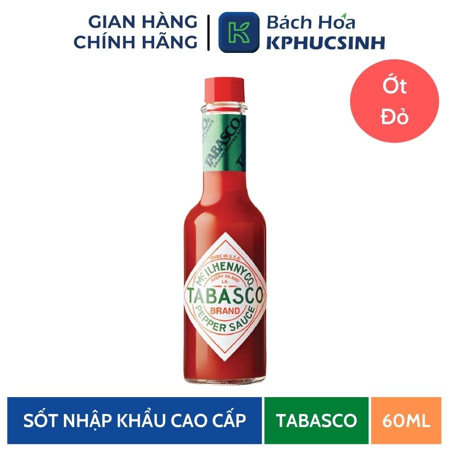 Sốt ớt đỏ hiệu Tabasco 60ml KPHUCSINH - Hàng Chính Hãng