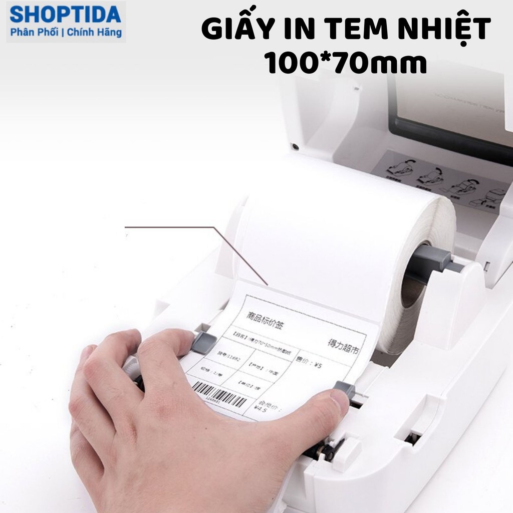 Giấy in nhiệt Shoptida 300 tờ 7*10cm 3 lớp tự dán chống nước, sử dụng cho máy in nhiệt Shoptida SP46 | BigBuy360 - bigbuy360.vn