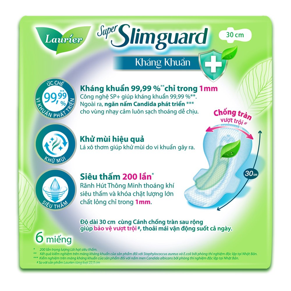 Băng Vệ Sinh Laurier Super Slimguard Dành Cho Ban Ngày 30cm 6 Miếng