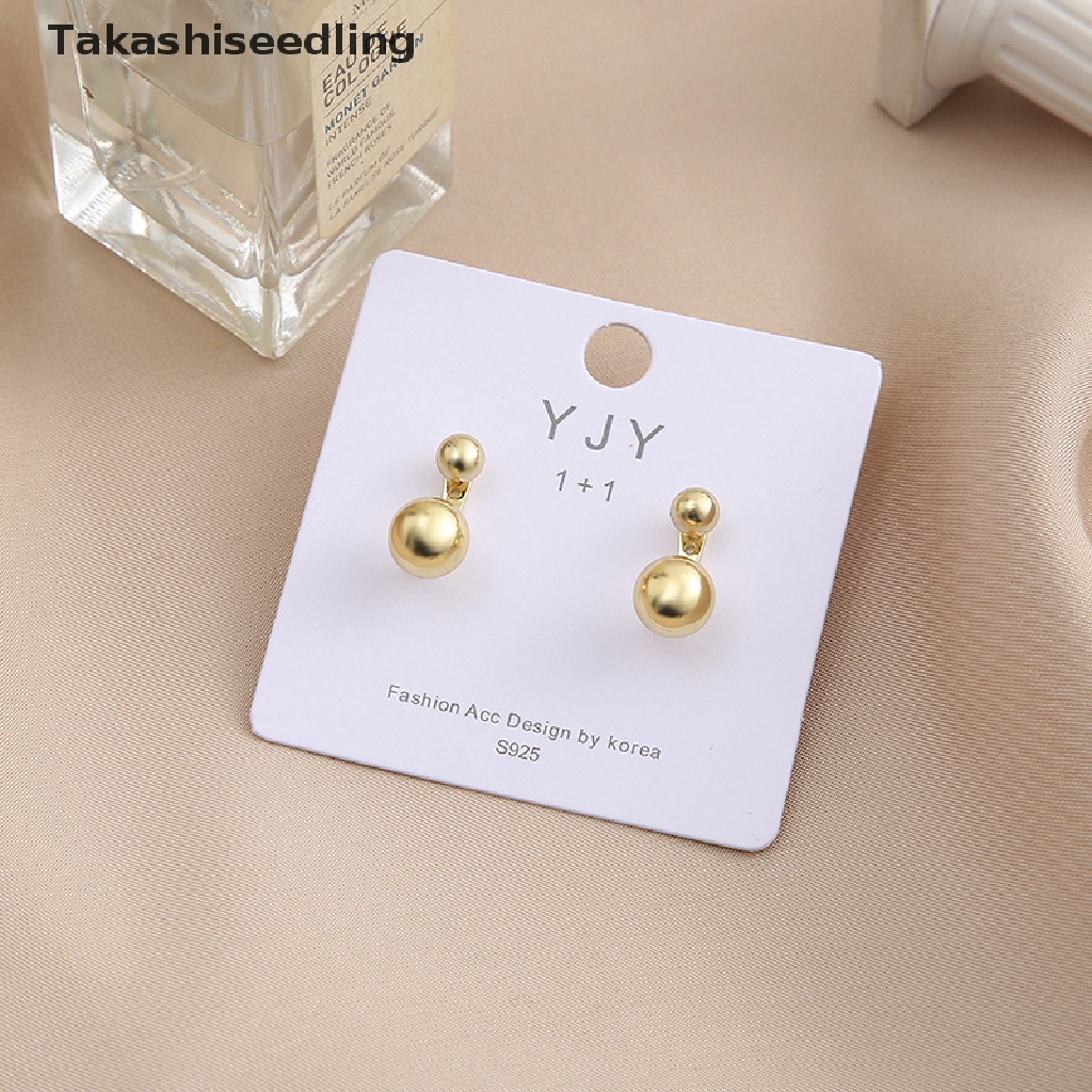 (Takashiseedling) Khuyên Tai Đính Đá Zircon Ngọc Trai Độc Đáo Phong Cách Hàn Quốc Làm Quà Cưới Bán Chạy