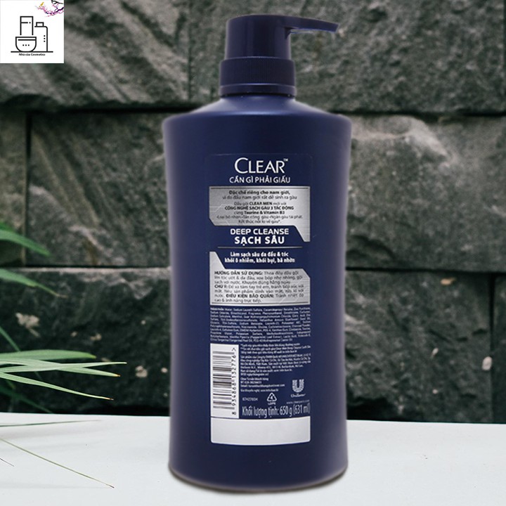 Dầu gội Clear Men than hoạt tính 650g