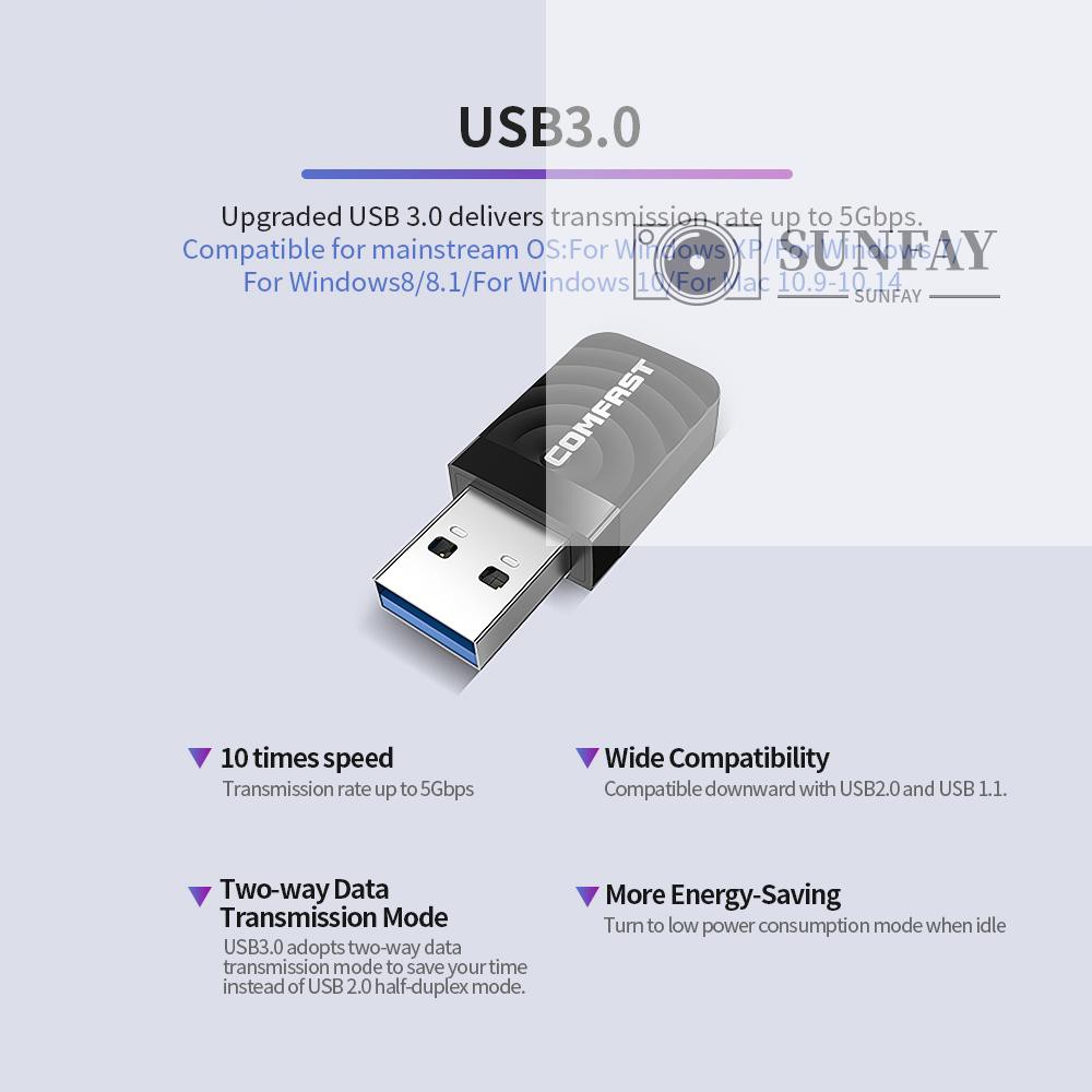 Usb Wifi Comfast Cf-812Ac Ac 1300mbps 2.4g 5.8ghz