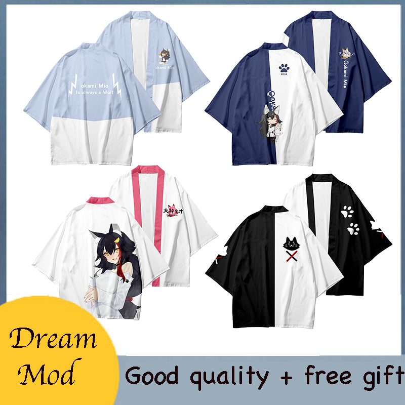 Áo kimono tay ngắn hóa trang nhân vật Ookami Mio Haori Yukata nhật bản thời trang hè cho nam và nữ
