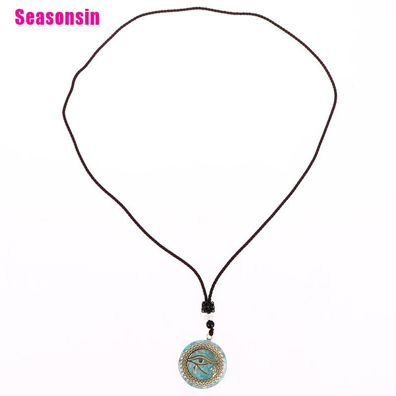 【Seasonsin】1Pc Orgonite Energy Pendant Orgone Amazonite Necklace Horus Eye All-