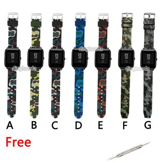 Dây đeo thay thế họa tiết rằn ri dành cho đồng hồ thông minh Huami Amazfit Bip Bit Lite Youth